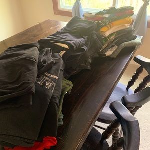 Lot of 35 biker shirts predominantly Harley Davids